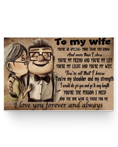 UP to My Wife You are Braver You're My Sunshine Landscape Posters No Frame Birthday Gifts Decor Bedroom, Living Room 36x24 Print White24x16 Poster